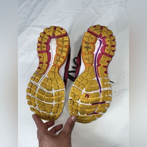 Brooks Women's Shoes Brooks Ghost 7 Running Sneaker - Size 7 Pink Orange Black - Picture 4 of 5